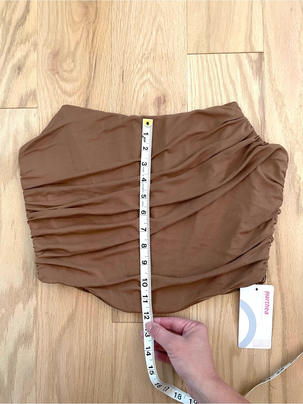 NWT Corset Top Brown Ruched Strapless Bustier Bodice Cropped Tube Parthea Sz XL - Picture 7 of 10